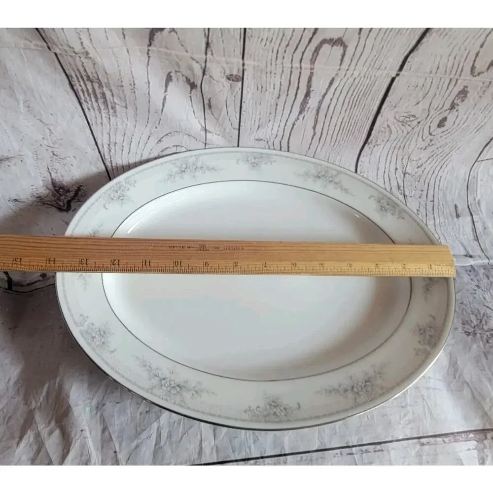 Noritake China Sweet Leilani Serving Platter #3482 White Porcelain Platter